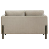 Islington Fabric Upholstered Panel Arm Loveseat Taupe | Full | Beige | Taupe | 511102