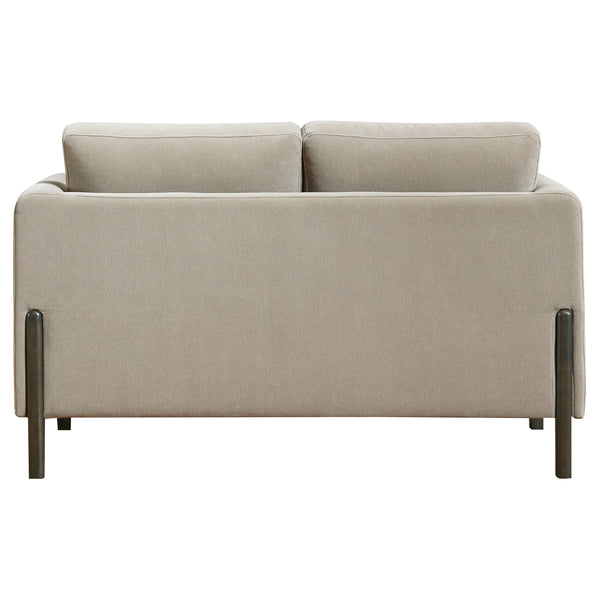 Islington Fabric Upholstered Panel Arm Loveseat Taupe