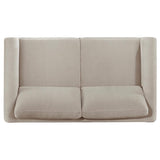 Islington Fabric Upholstered Panel Arm Loveseat Taupe | Full | Beige | Taupe | 511102