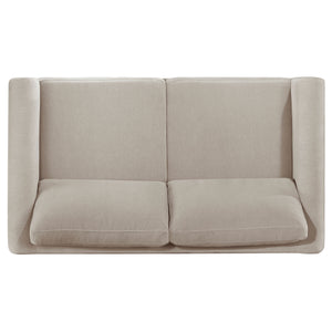 Islington Fabric Upholstered Panel Arm Loveseat Taupe