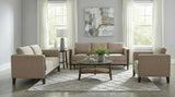 Islington Fabric Upholstered Panel Arm Loveseat Taupe | Full | Beige | Taupe | 511102