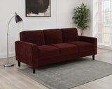 Ruth 77-inch Fabric Upholstered Track Arm Sofa Rust Red | Orange | Rust | 511211