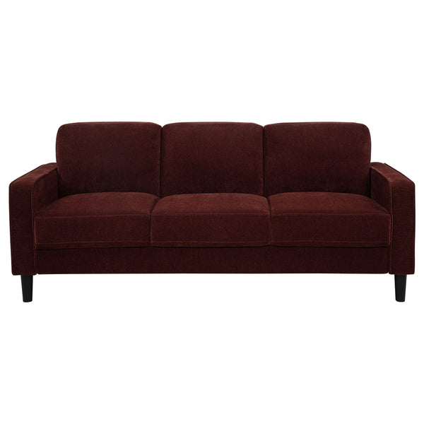 Ruth 77-inch Fabric Upholstered Track Arm Sofa Rust Red