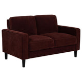 Ruth Fabric Upholstered Track Arm Loveseat Rust Red | Orange | Rust | 511212
