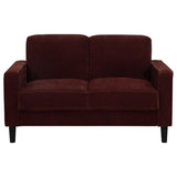 Ruth Fabric Upholstered Track Arm Loveseat Rust Red | Orange | Rust | 511212