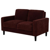 Ruth Fabric Upholstered Track Arm Loveseat Rust Red | Orange | Rust | 511212