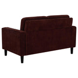 Ruth Fabric Upholstered Track Arm Loveseat Rust Red | Orange | Rust | 511212