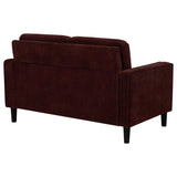Ruth Fabric Upholstered Track Arm Loveseat Rust Red | Orange | Rust | 511212