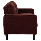Ruth Fabric Upholstered Track Arm Loveseat Rust Red | Orange | Rust | 511212