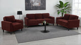 Ruth Fabric Upholstered Track Arm Loveseat Rust Red | Orange | Rust | 511212