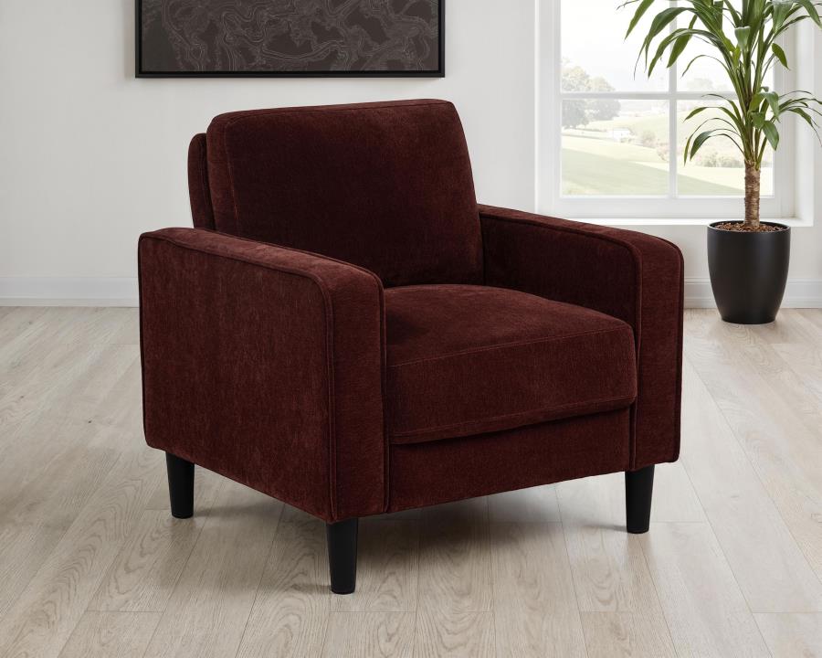 Ruth Fabric Upholstered Track Arm Accent Chair Rust Red | Orange | Rust | 511213