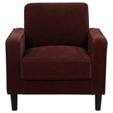 Ruth Fabric Upholstered Track Arm Accent Chair Rust Red | Orange | Rust | 511213