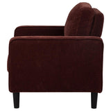 Ruth Fabric Upholstered Track Arm Accent Chair Rust Red | Orange | Rust | 511213