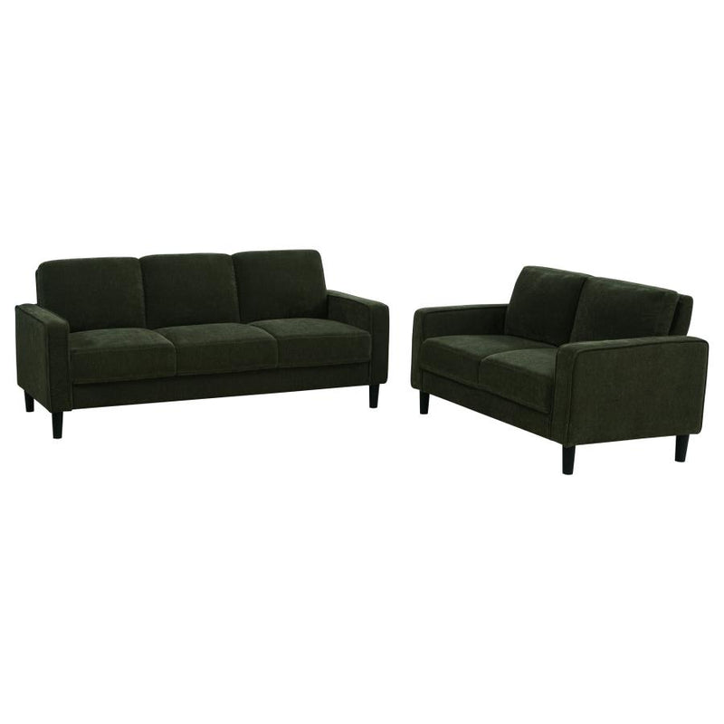 Ruth 2-piece Fabric Upholstered Track Arm Sofa Matcha Green