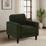 Ruth Fabric Upholstered Track Arm Accent Chair Matcha Green | Green | Matcha | 511216