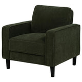 Ruth Fabric Upholstered Track Arm Accent Chair Matcha Green | Green | Matcha | 511216
