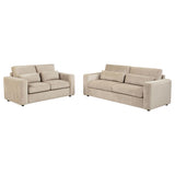 Amador 2-piece Chenille Upholstered Track Arm Sofa Set Camel | Beige | Camel | 511231-S2