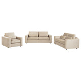 Amador 3-piece Chenille Upholstered Track Arm Sofa Set Camel | Beige | Camel | 511231-S3