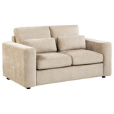 Amador Chenille Upholstered Track Arm Loveseat Camel | Beige | Camel | 511232