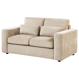 Amador Chenille Upholstered Track Arm Loveseat Camel | Beige | Camel | 511232