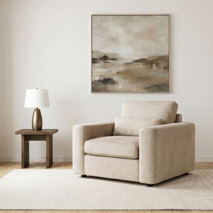 Amador Chenille Upholstered Track Arm Accent Chair Camel | Beige | Camel | 511233