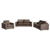 Amador 3-piece Chenille Upholstered Track Arm Sofa Set Chocolate | Brown | Chocolate | 511234-S3