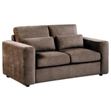 Amador 3-piece Chenille Upholstered Track Arm Sofa Set Chocolate | Brown | Chocolate | 511234-S3
