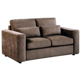 Amador Chenille Upholstered Track Arm Loveseat Chocolate | Brown | Chocolate | 511235