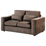 Amador Chenille Upholstered Track Arm Loveseat Chocolate | Brown | Chocolate | 511235