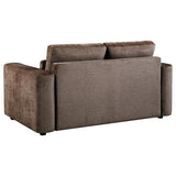 Amador Chenille Upholstered Track Arm Loveseat Chocolate | Brown | Chocolate | 511235