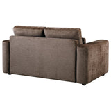 Amador Chenille Upholstered Track Arm Loveseat Chocolate | Brown | Chocolate | 511235