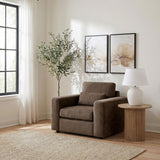 Amador Chenille Upholstered Track Arm Accent Chair Chocolate | Brown | Chocolate | 511236