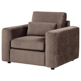 Amador Chenille Upholstered Track Arm Accent Chair Chocolate | Brown | Chocolate | 511236