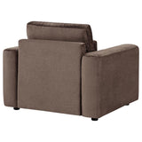 Amador Chenille Upholstered Track Arm Accent Chair Chocolate | Brown | Chocolate | 511236