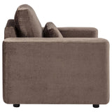 Amador Chenille Upholstered Track Arm Accent Chair Chocolate | Brown | Chocolate | 511236