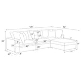 Serene 4-piece Upholstered Modular Sectional Sofa Beige | Beige | 551321-SETB