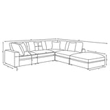 Serene 5-piece Upholstered Modular Sectional Sofa Beige | Beige | 551321-SETC