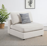 Serene Upholstered Armless Chair Beige | Full | Beige | 551321