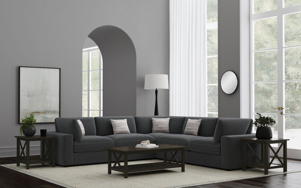 Serene 4-piece Upholstered Modular Sectional Sofa Charcoal