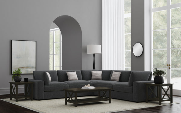 Serene 4-piece Upholstered Modular Sectional Sofa Charcoal