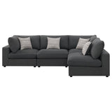 Serene 4-piece Upholstered Modular Sectional Sofa Charcoal | Grey | Charcoal | 551324-SETA