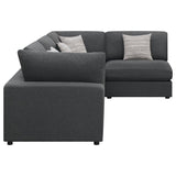 Serene 4-piece Upholstered Modular Sectional Sofa Charcoal | Grey | Charcoal | 551324-SETA