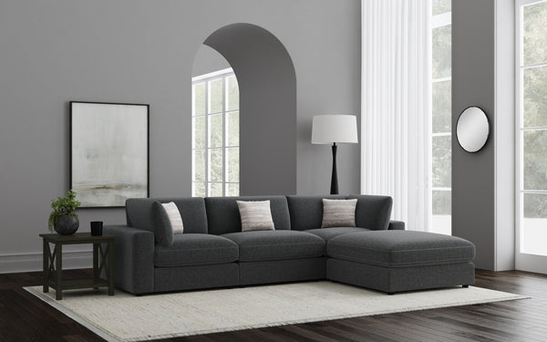 Serene 4-piece Upholstered Modular Sectional Sofa Charcoal