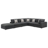 Serene 6-piece Upholstered Modular Sectional Sofa Charcoal | Grey | Charcoal | 551324-SET