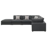 Serene 6-piece Upholstered Modular Sectional Sofa Charcoal | Grey | Charcoal | 551324-SET