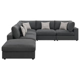 Serene 6-piece Upholstered Modular Sectional Sofa Charcoal | Grey | Charcoal | 551324-SET