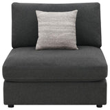 Serene Upholstered Armless Chair Charcoal | Full | Grey | Charcoal | 551324
