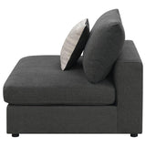 Serene Upholstered Armless Chair Charcoal | Full | Grey | Charcoal | 551324