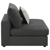 Serene Upholstered Armless Chair Charcoal | Full | Grey | Charcoal | 551324