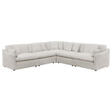 Hobson 5-piece Upholstered Modular Sectional Sofa Ivory | Ivory | 551451-SETA